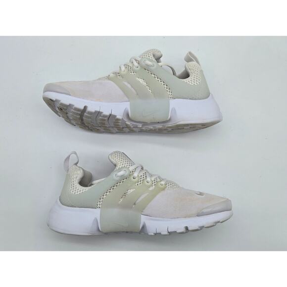 Nike Air Presto Triple White Mesh 844766-100-Size 3 Kids - Picture 4 of 8